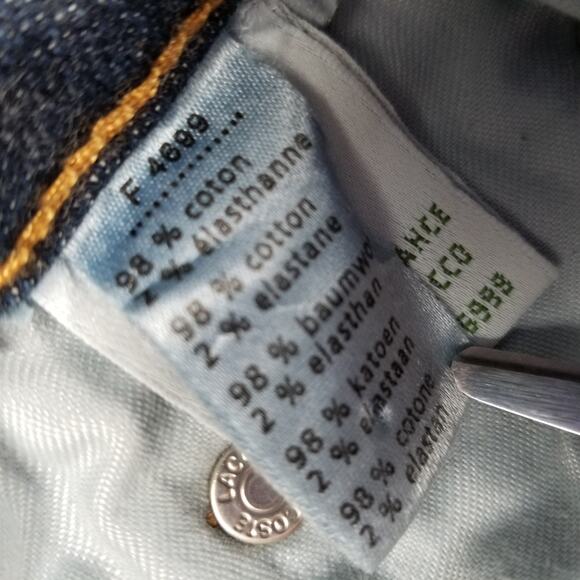 LACOSTE Vintage Denim Jeans Mini Skirt Flap Pockets Size 40 US 9 - Picture 5 of 6